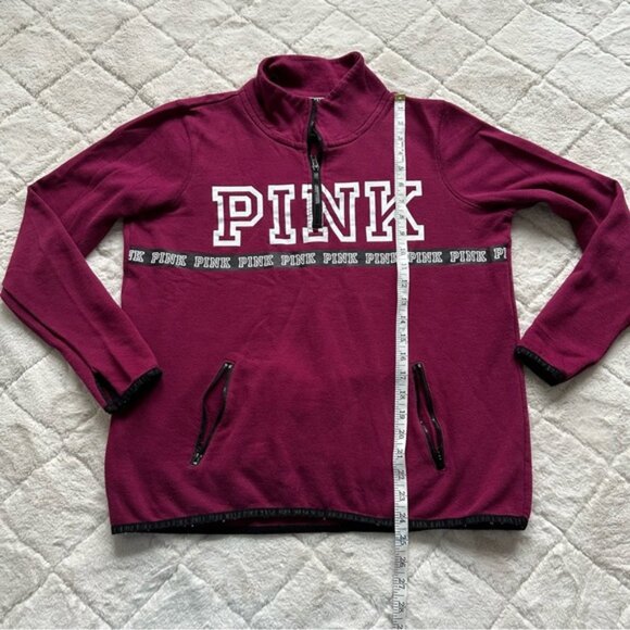 Victoria's Secret PINK | Berry Quarter Zip Crew Neck Pullover | Size Small - Picture 12 of 12